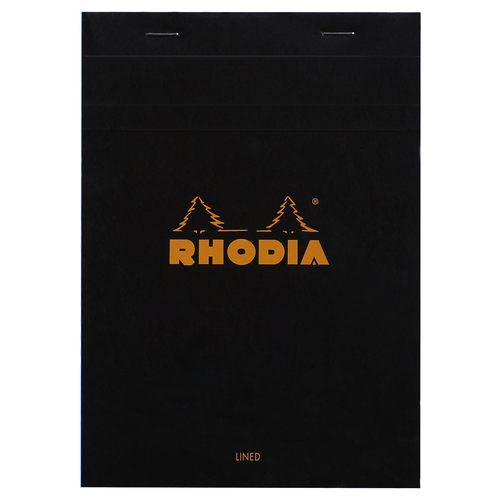 Rhodia No.16 Top Stapled A5 Notepad Ruled w/ Margin - Black