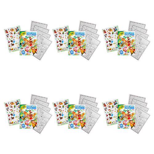 6PK Crayola 96-Page Fairytales Colouring Book w/ Stickers For Kids 3+