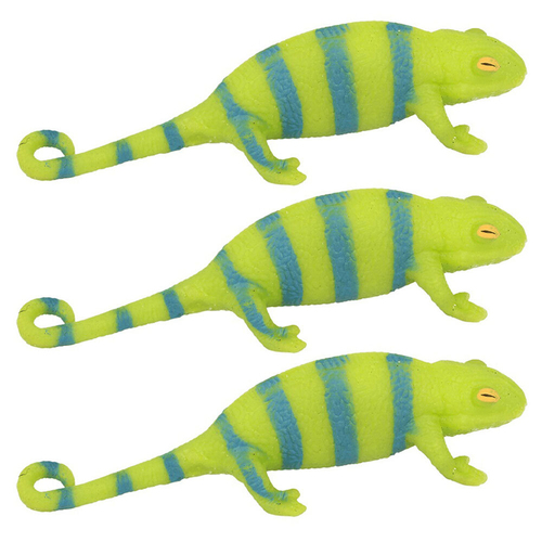 3PK Fumfings Animal Stretchy Beanie 20cm Chameleon
