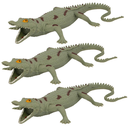 3PK Fumfings Animal Stretchy Beanie 24cm Crocodile - Green
