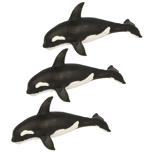 3PK Fumfings Animal Stretchy Beanie 15cm Orca - Assorted