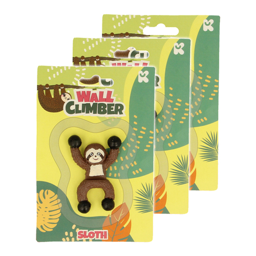3PK Fumfings Novelty Sloth Wall Climber 15cm