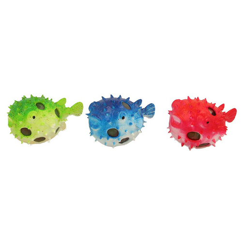 3PK Fumfings Novelty Squeezy Puffer Fish 8cm Assorted