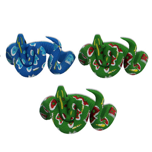 3PK Fumfings Animal Coiled Snake Bracelet 7cm - Assorted