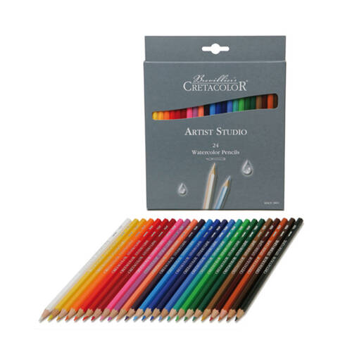 24pc Cretacolor Artist Studio Pigmented Drawing Art Pencil Set Watercolour