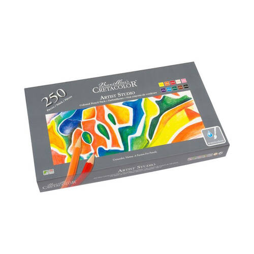 250pc Cretacolor Studio Multicolour Watercolour Pencil Art Classpack