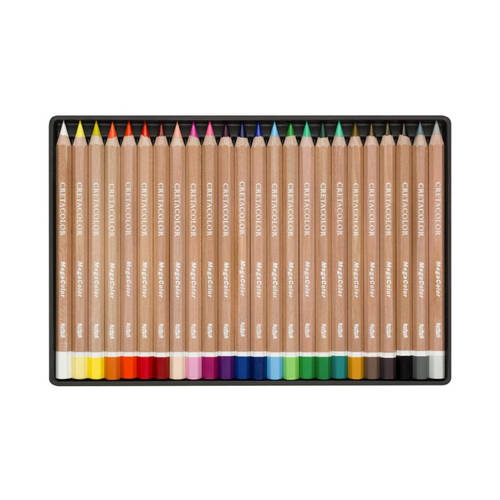 24pc Cretacolor Studio Mega Pigmented Colouring Pencils Set Assorted