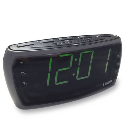 Am/Fm Alarm Clock Radio 1.8Inc Big Large Green Numbers Led Display /Snooze/Sleep
