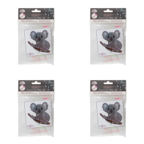4x Craft Buddy Koala Bear 9x9cm Crystal Art Motif Kids/Family 8y+