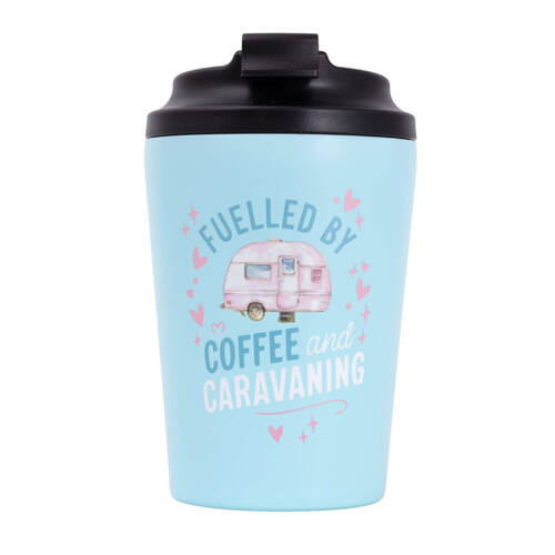 Splosh Caravan Insulated Travel Coffee Cup 380ml Water Tumbler Blue