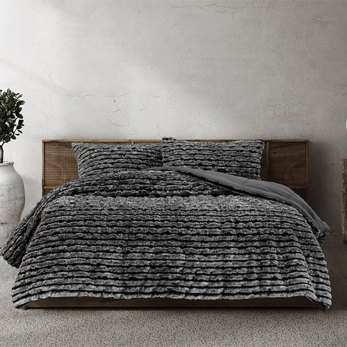 3pc Ardor Boudoir Queen/King Size Cole Comforter Set Ash