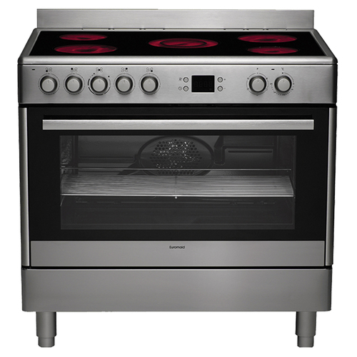 Euromaid 90cm Freestanding Electric Oven With Ceramic Cooktop CS90S