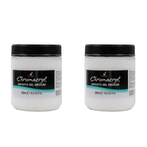 2PK Chromacryl Thick Luminous Texture Impasto Gel Glaze Art Medium 500ml
