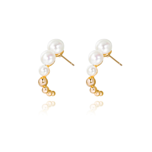 Culturesse Sheryl 22mm Curl of Love Stud Earrings - Gold