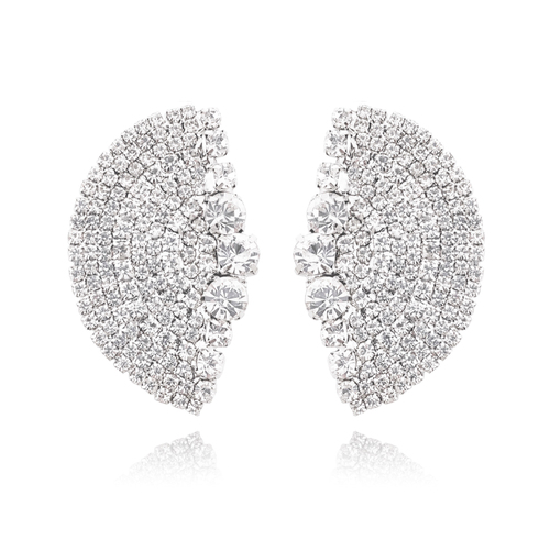 Culturesse Deanna Catwalk 58cm Diamante Statement Earrings - Silver