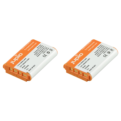 2PK Jupio Li-Ion 3.6V 1250mAh Rechargeable Battery For Sony NP-BX1 Camera