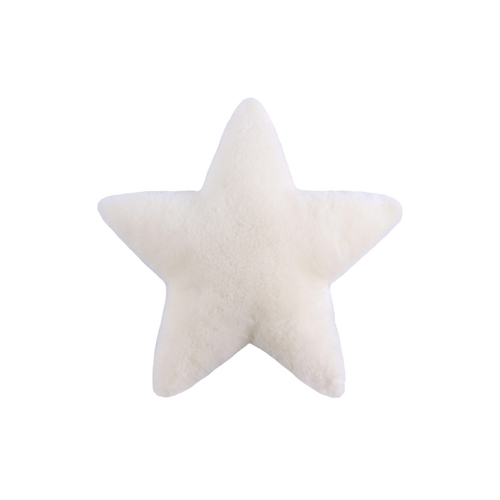 Auskin Sheepskin Star Cushion Decorative Pillow 45cm - White