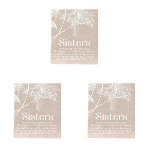 3PK Splosh Coast Ceramic Sister Verse Plaque w/ Stand & Hanging Hook 12x14cm
