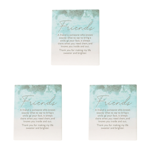 3PK Splosh Coast Ceramic Friends Verse Plaque w/ Stand & Hanging Hook 12x14cm