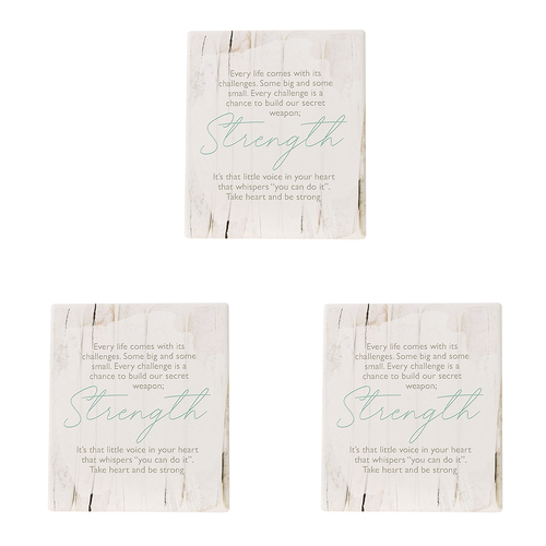 3PK Splosh Coast Ceramic Strength Verse Plaque w/ Stand & Hanging Hook 12x14cm