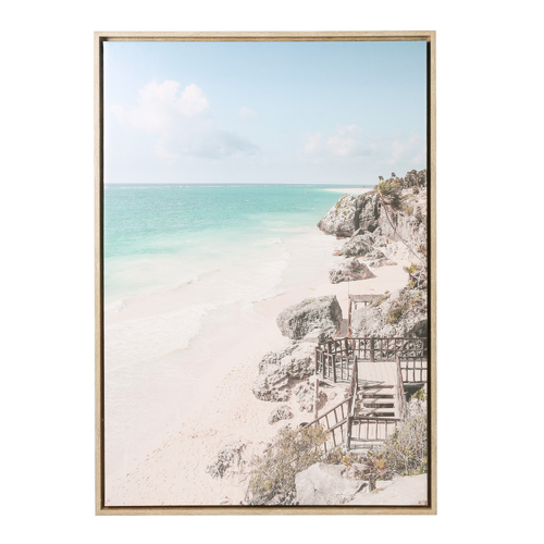 Splosh Coast 94x64cm Beach View Framed Canvas Hanging Wall Home Decor