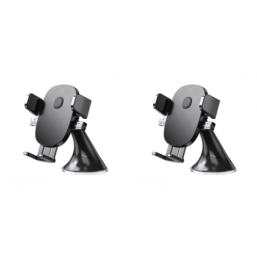 2PK Laser Adjustable Windscreen Car Phone Holder Mount - Black