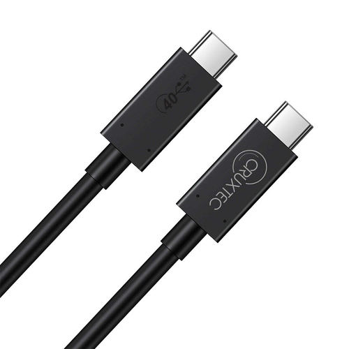 Cruxtec 2m USB4 USB-C to USB-C Cable 100W For Syncing & Charging - Black