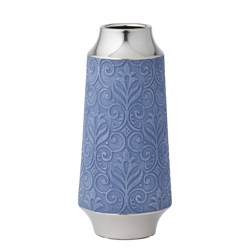 Pilbeam Living Azure Vase Large Blue/Silver Stoneware