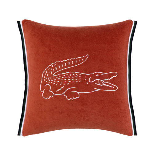 Lacoste L Break Throw Pillow Cushion Cover 100% Cotton 45x45cm Red