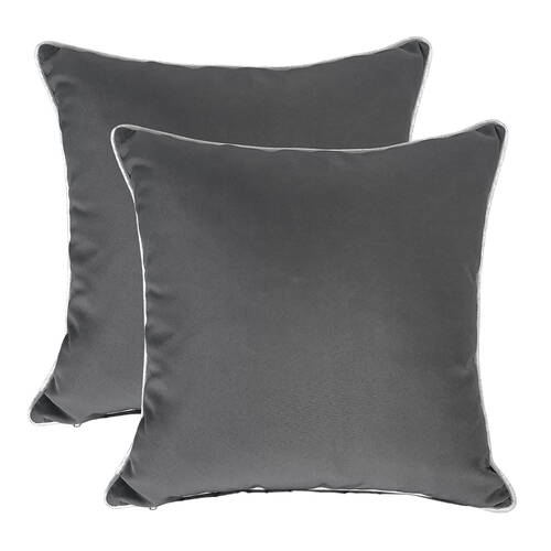 NF Living Piped Outdoor MM Cushion 50x50 Weatherproof 100% Polyester Grey