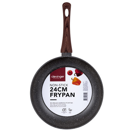 Clevinger 24cm 4 Layer Round Non-Stick Frypan - Black