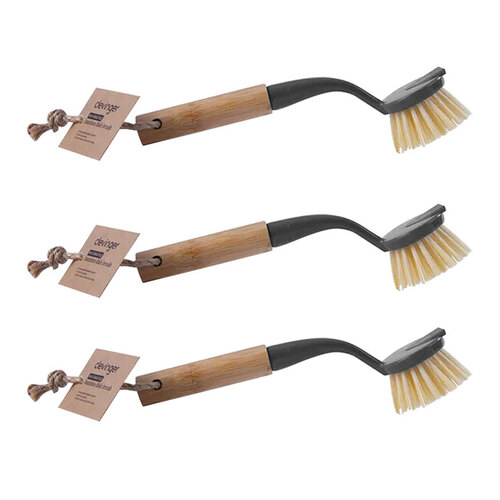 3PK Clevinger Eco Cleaning Bamboo Dish Brush