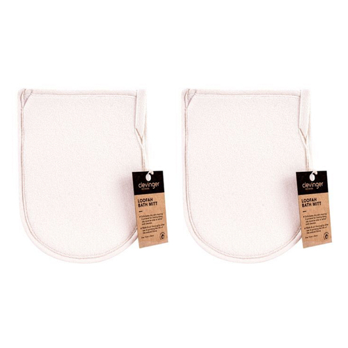 2PK Clevinger Eco Loofah Exfoliating Bath Scrubbing Mitt 15x20cm