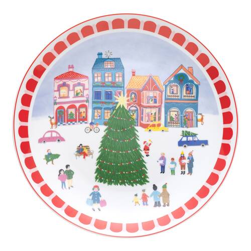 Porto Porcelain Night Before Round Serving Plate 30cm Multi-Coloured