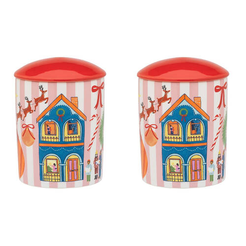 2PK Porto Night Before Ceramic Soy Wax Candle w/ Lid 70-80hrs 490g Mult