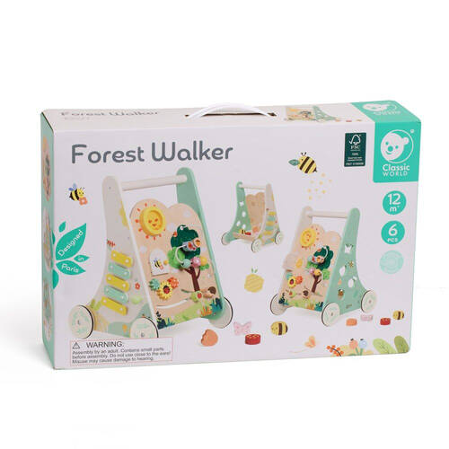 Classic World 2-in-1 Multifunctional Forest Baby Walker with Activities 12M+
