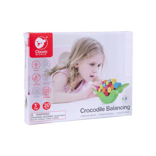 Classic World Wooden Balancing Crocodile Children's Activity 3Y+