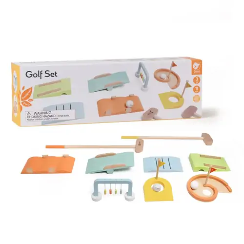 9pc Classic World Indoor Wooden Mini Golf Set for Children 3Y+