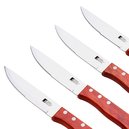 4pc Bergner Stainless Steel Steak Knife Set - Silver