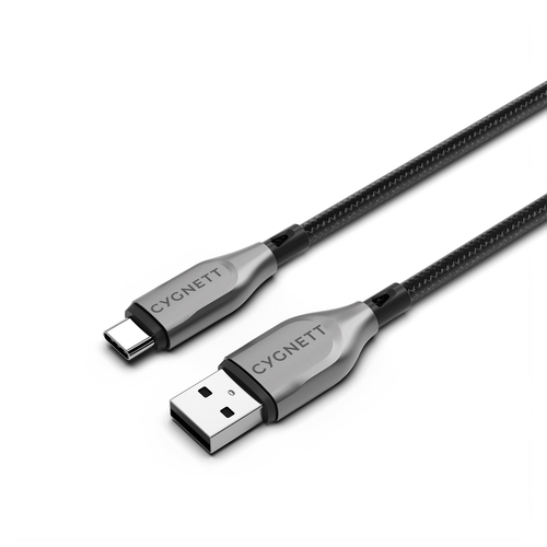 Cygnett Armoured USB-C to USB-A Charger & Data Sync Cable 1M - Black