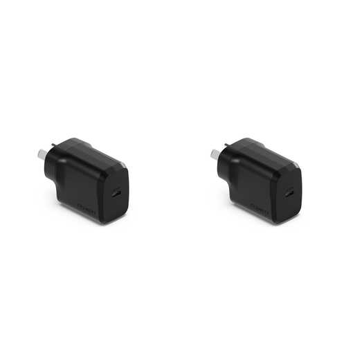 2PK Cygnett PowerPlus 20W USB-C Wall Apple iPhone Charger Adapter - Black
