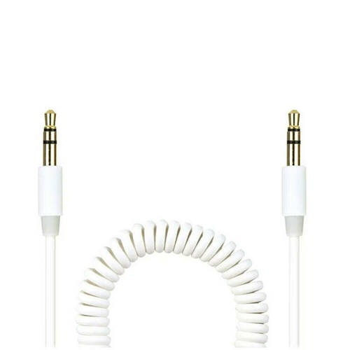 Crest 1.5M Coiled 3.5mm AUX Cable - White