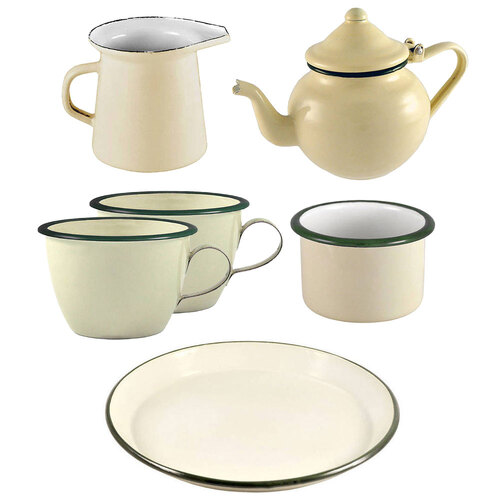 6pc Urban Style Enamel Classic Tea Serving Set - Cottage/Green
