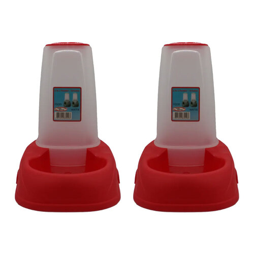 2PK Showmaster 2 In 1 Pet Auto Feeder/Drinker Tower 1.5L Assorted Colours