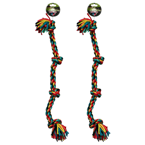 2PK Paw Play 68cm Stretch Rope 4 Knot