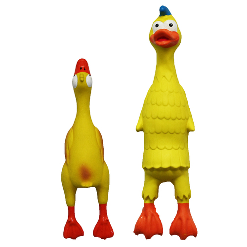 Paw Play 23cm Latex Chicken & 33cm Duck Combo