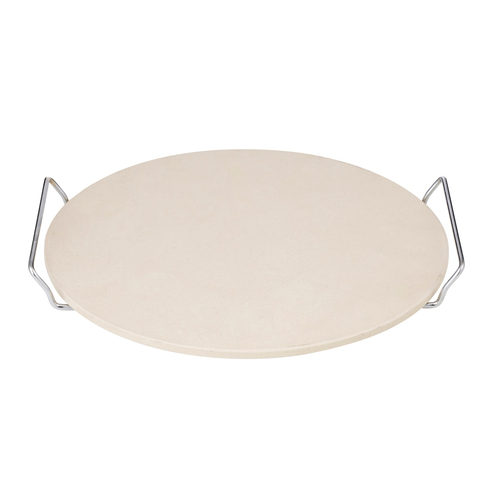 Davis & Waddell Round Pizza Stone w/ Rack 36x33cm - Natural/Silver