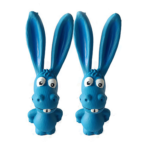 2PK Paw Play 17cm Blue Latex Donkey Toy