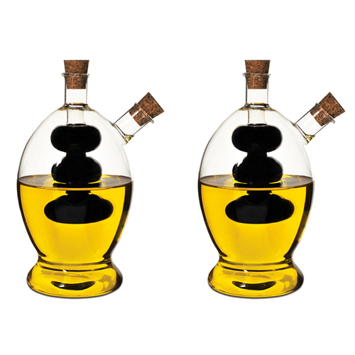 2PK Davis & Waddell Grape Oil/Vinegar Glass Bottle 15cm - Clear/Natural