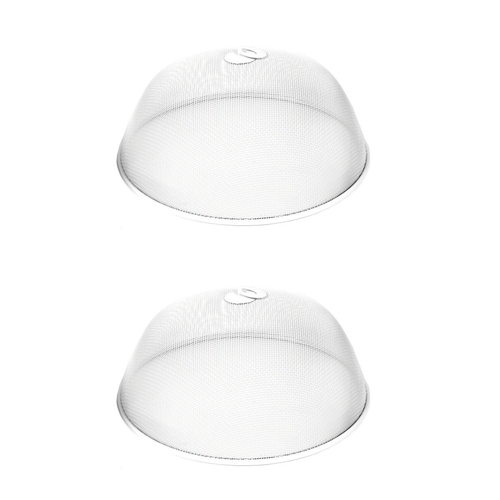 2PK Davis & Waddell Metal Mesh Food Dome Cover 35cm Round - White